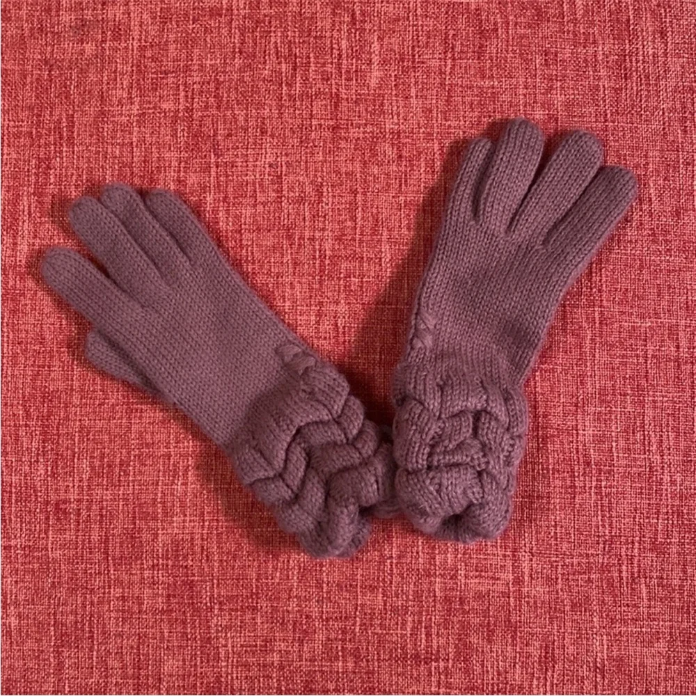 VTG 70’s Rust Burnt Orange Knit Knitted Winter Gloves